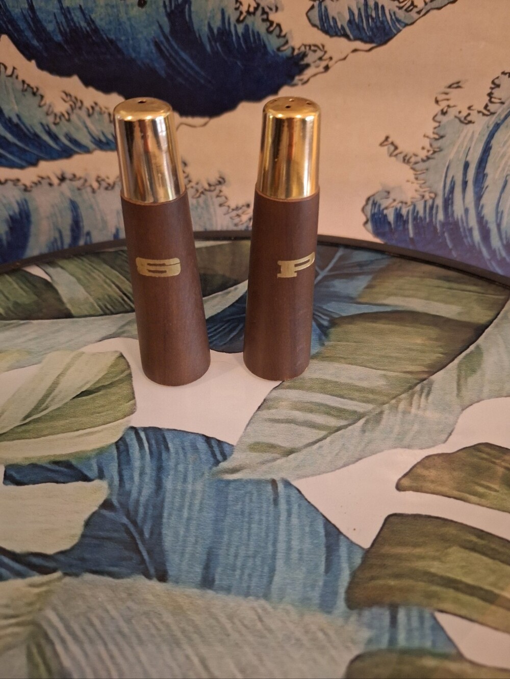 Wooden Chinatown MCM Salt and Pepper Shakers - Brown